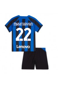 Inter Milan Henrikh Mkhitaryan #22 Babytruitje Thuis tenue Kind 2022-23 Korte Mouw (+ Korte broeken)